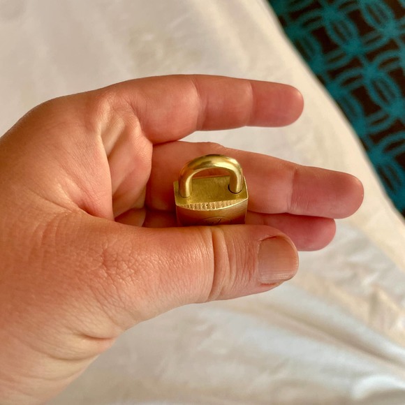 Louis Vuitton luggage lock Authentic vintage brass DIY Necklace - Picture 4 of 12